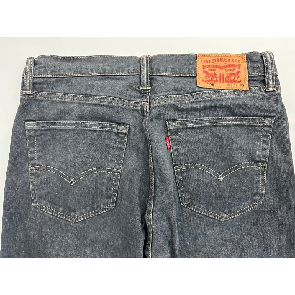 Men's Levi's 508 Slim Fit Jeans Gray Blue Wash Denim Pants Size 32x32 Casual‎